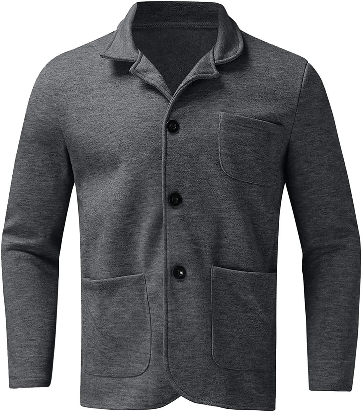 Professional men's blazer, lightly structured, offering a modern fit for business casual elegance.
