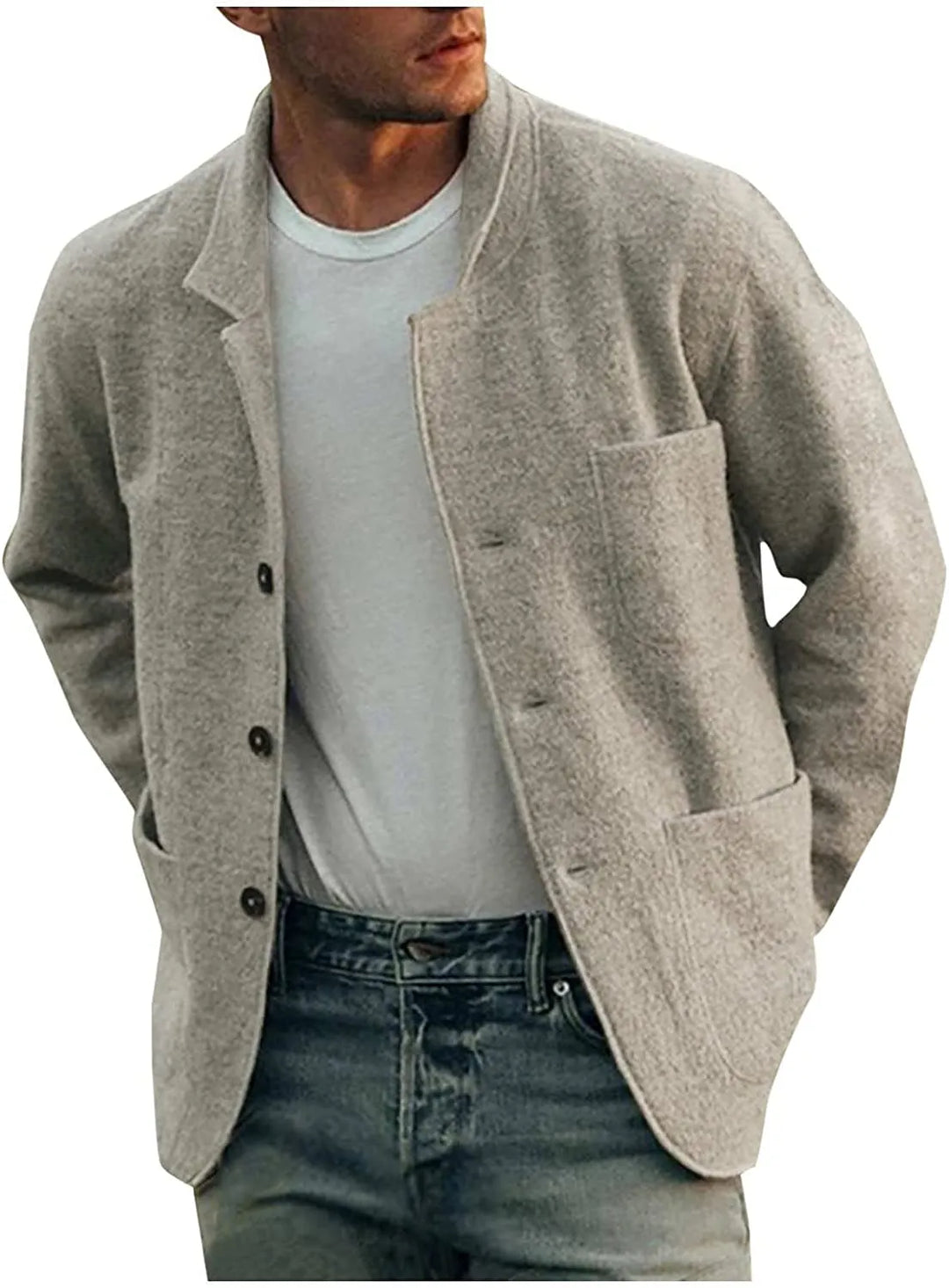 Durable men's lightly structured blazer, offering a modern fit & versatile style for business or casual.
