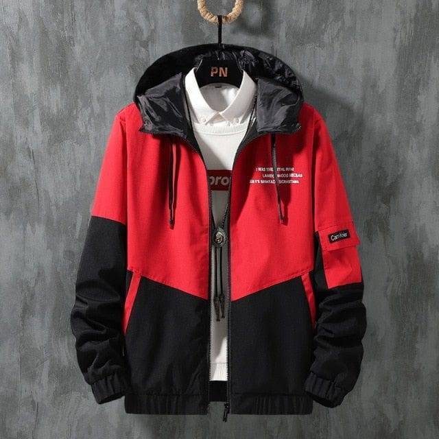Close-up of lightweight bomber cargo jacket fabric texture and durable stitching details