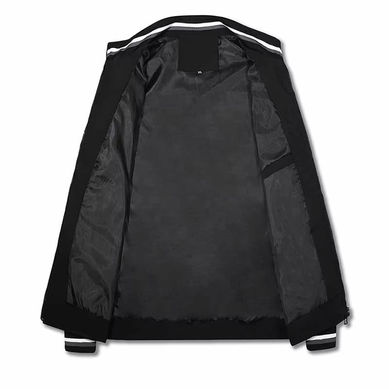 Stylish men's lightweight bomber jacket, featuring a full zipper front & mandarin collar. Ideal for everyday fashion.