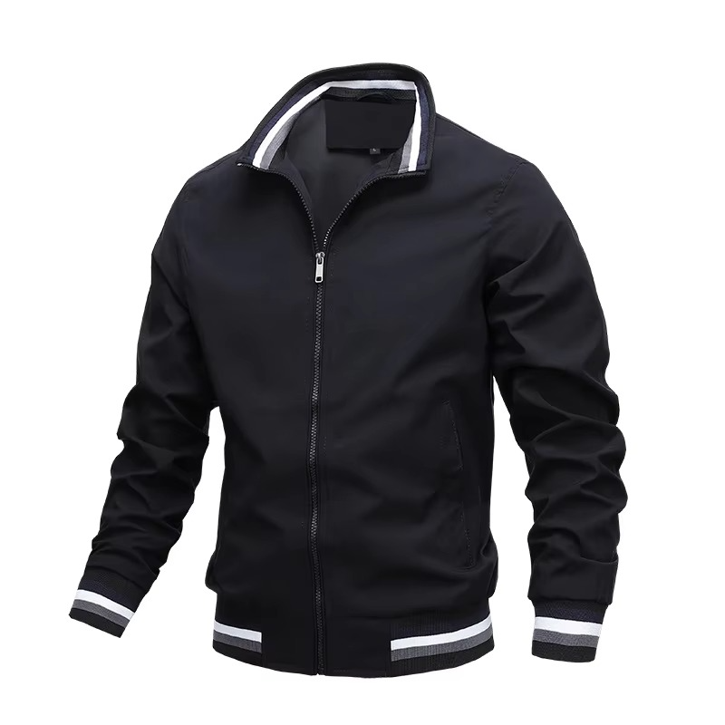 Comfortable men's lightweight zipper jacket, an essential windbreaker for everyday wear & all-season style.