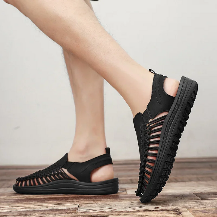 Breathable men's footwear: Braided design sandals, perfect for casual summer wear & walking.
