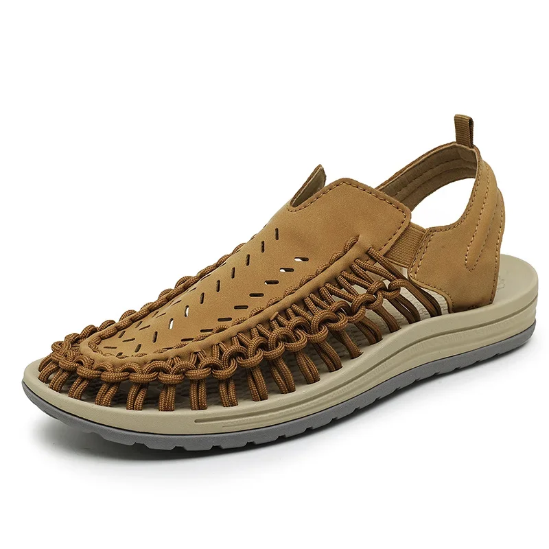 Men's comfort-focused braided sandals, ideal lightweight footwear for any summer casual occasion.