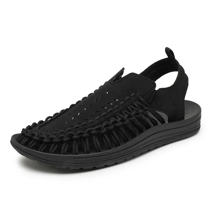 Summer-ready men's braided sandals, combining style, breathability, and all-day comfort for outdoor wear.