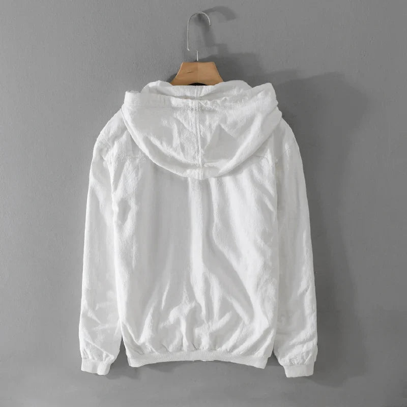 Lightweight men's breathable hoodie. Ensures comfort for leisure, travel, and spring/summer fashion.