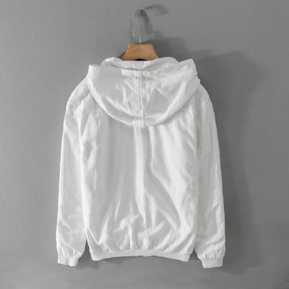 Lightweight men's breathable hoodie. Ensures comfort for leisure, travel, and spring/summer fashion.