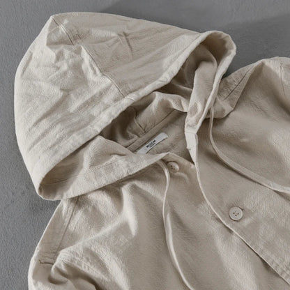 Breathable men's leisure hoodie. Lightweight design offers everyday comfort for travel & spring fashion.