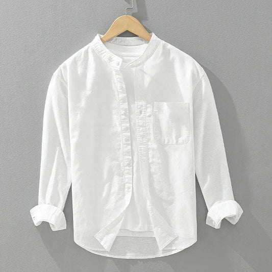 Men's lightweight breathable long sleeve button-up shirt, perfect for summer casual wear and everyday comfort.