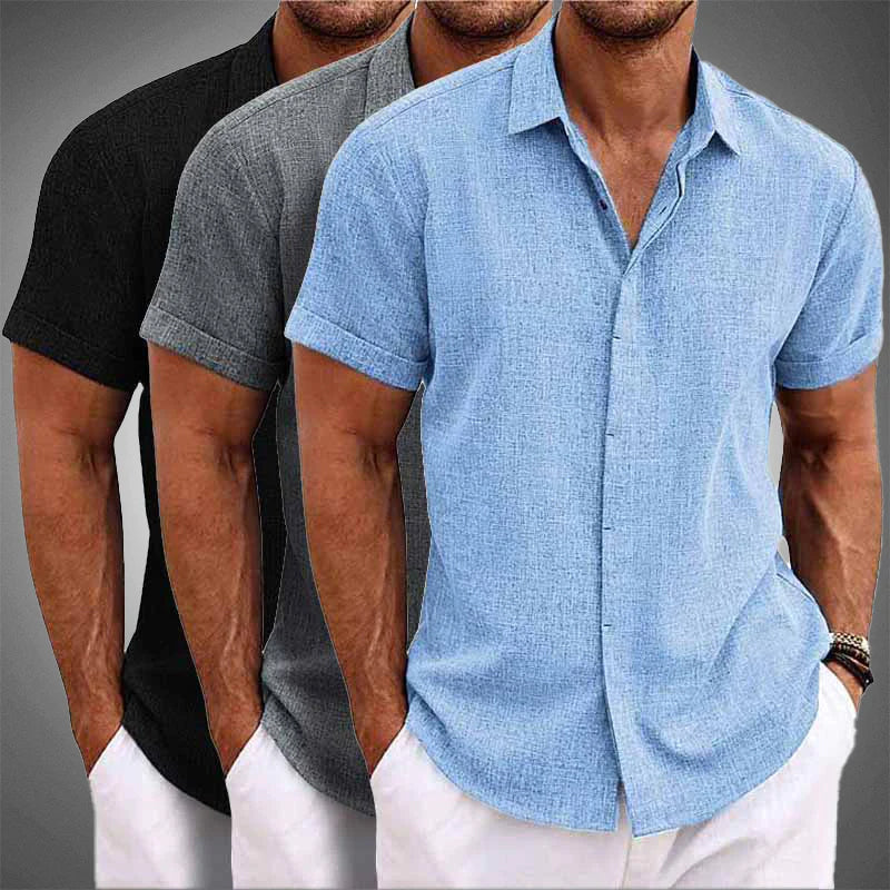Everyday men's lightweight short-sleeve top. Breathable fabric ensures all-day comfort for casual summer days.