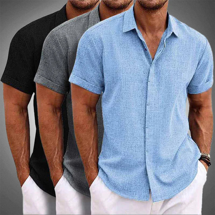 Everyday men's lightweight short-sleeve top. Breathable fabric ensures all-day comfort for casual summer days.