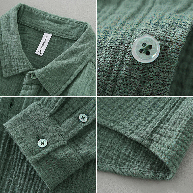 Cool and lightweight men's button-up shirt, a breathable short sleeve for summer days.