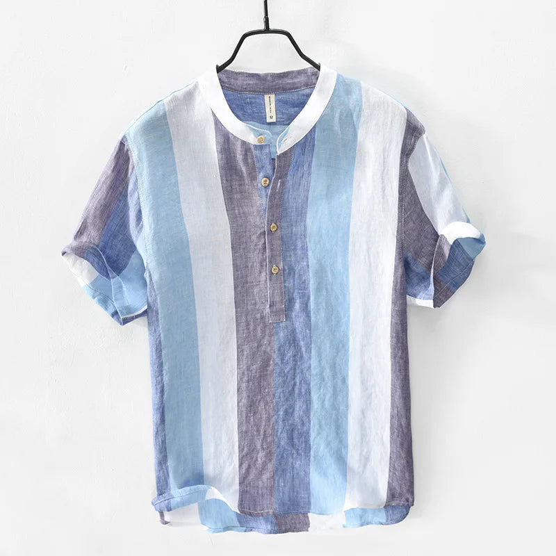Men's lightweight button-down shirt for summer. Relaxed fit, breathable casual top, perfect for vacation.