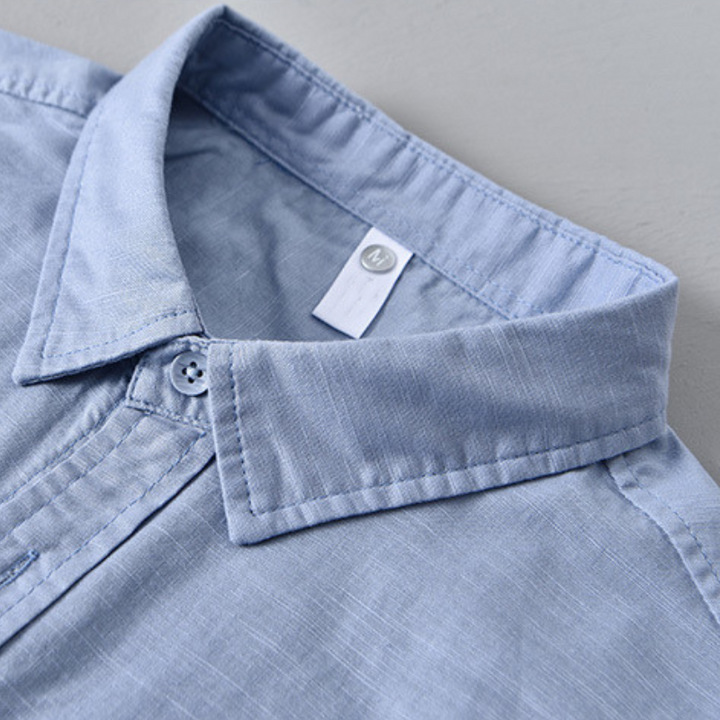 Men's long sleeve button-up, ideal for a cool summer evening or casual outing.