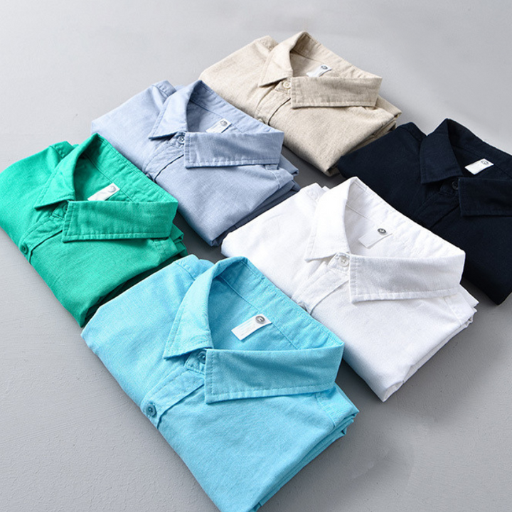Men's casual long sleeve button-up shirt, offering relaxed fit and versatility.
