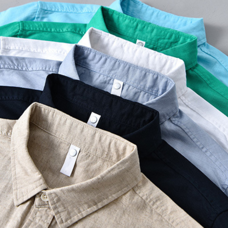 Versatile men's lightweight button-up, ideal for casual, comfortable summer days.