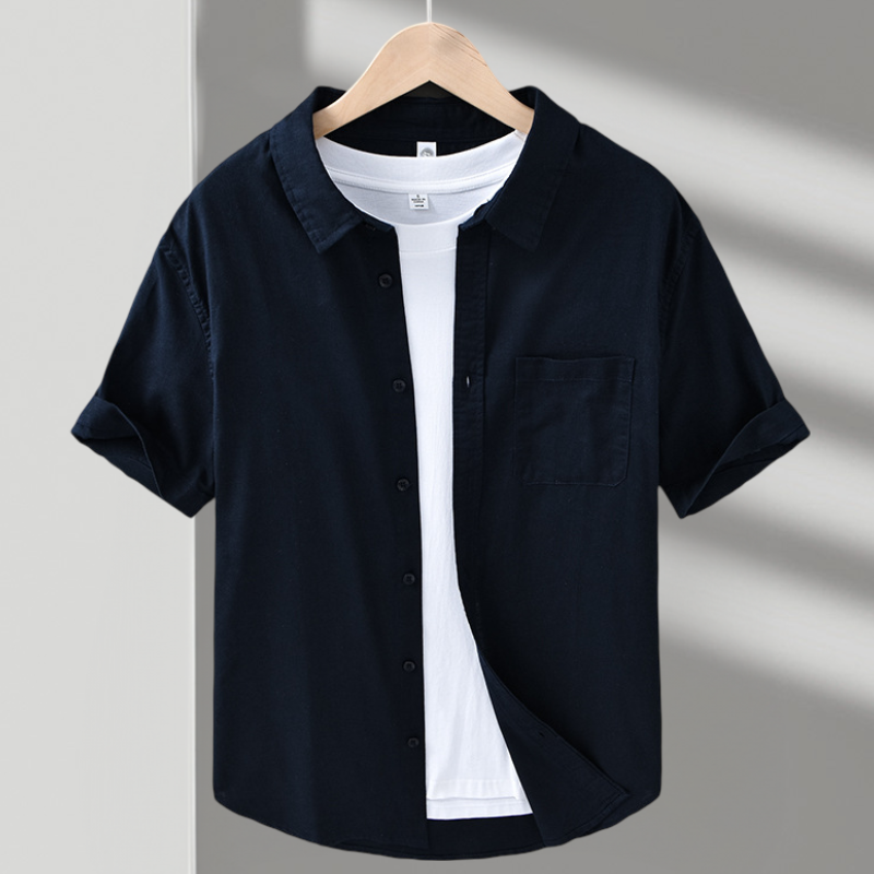 Versatile men's relaxed fit button-up shirt, great for everyday casual wear.