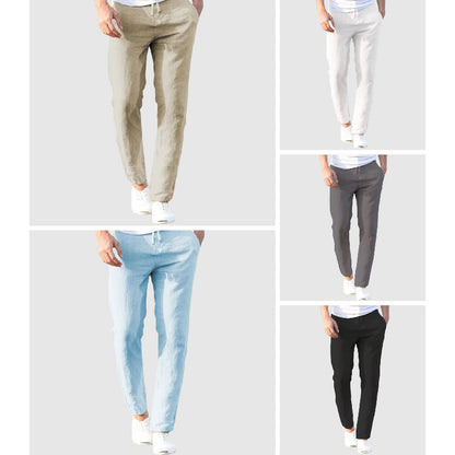 Stylish men's lightweight casual drawstring pants, a comfortable and versatile bottom for everyday & travel fashion.