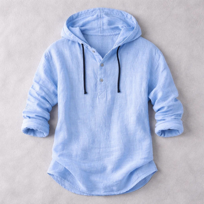 Men's lightweight casual hoodie shirt in a relaxed fit, perfect for spring & summer layering.