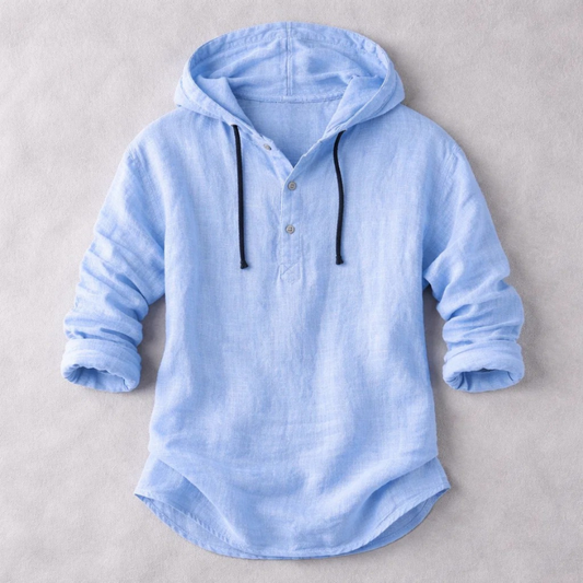 Men's lightweight casual hoodie shirt in a relaxed fit, perfect for spring & summer layering.
