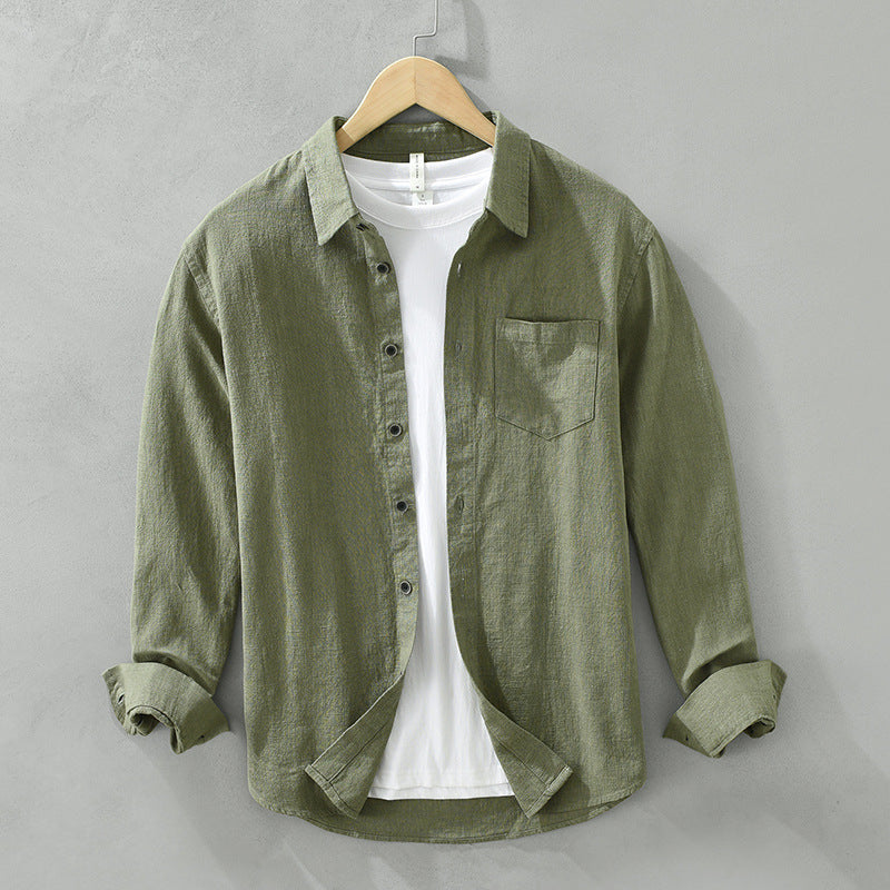 Versatile men's casual button-down shirt, ideal for everyday fashion and relaxed smart casual looks.