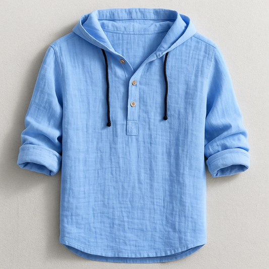 Men's lightweight comfort hoodie shirt in a relaxed fit, ideal for casual summer fashion & everyday wear.