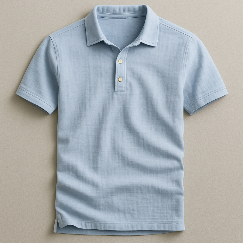 Men's lightweight comfort polo shirt, perfect for summer casual wear. Breathable short sleeve everyday top.