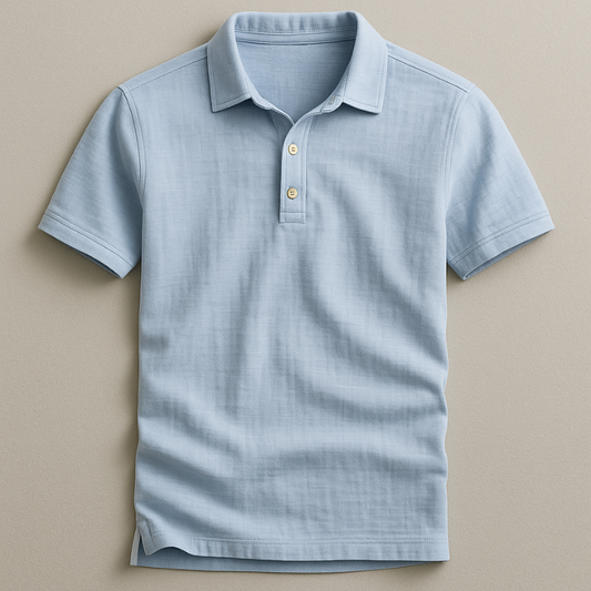 Men's lightweight comfort polo shirt, perfect for summer casual wear. Breathable short sleeve everyday top.