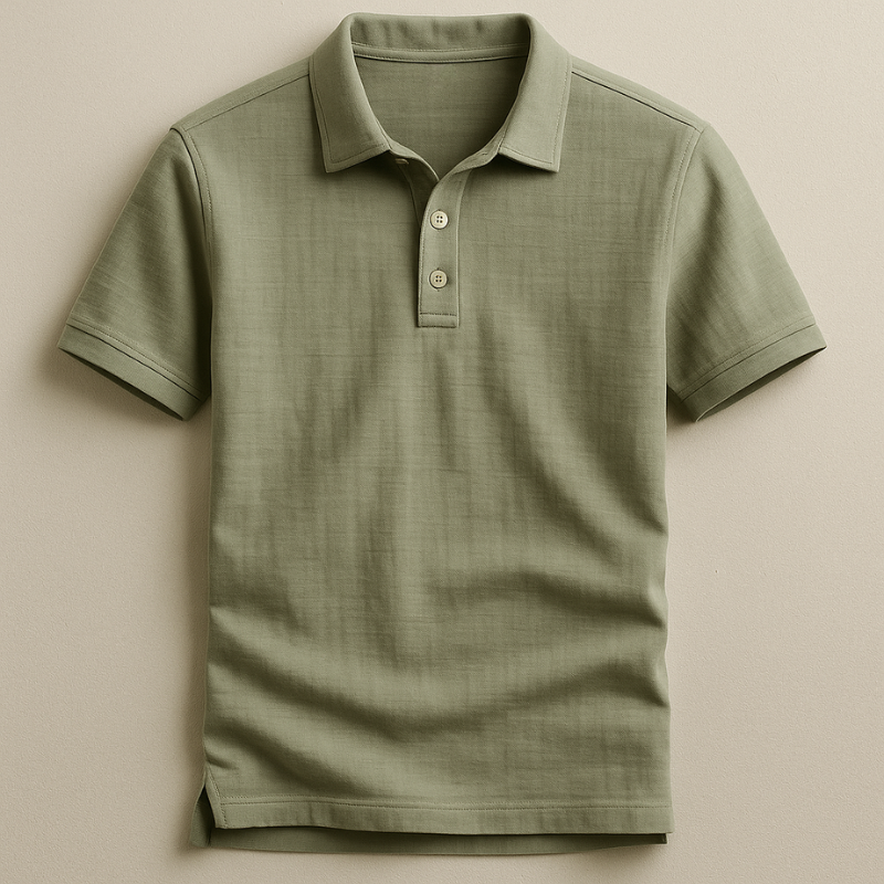 Stylish men's lightweight polo, ideal for warm weather, summer fashion, and smart casual outings. Easy wear.