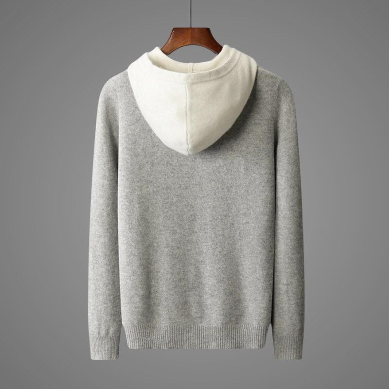 Gray men's lightweight pullover hoodie. Versatile casual apparel offering ultimate comfort & layering warmth.