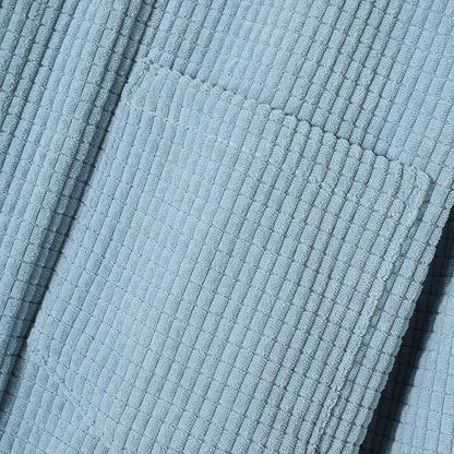 Layer up with this men's hooded button-up shirt. Lightweight, long sleeve, perfect for fall fashion.