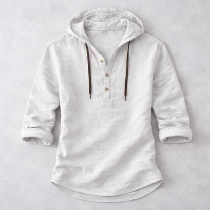 Modern men's lightweight hooded shirt. Effortless long-sleeve design with a relaxed fit, ideal for casual and versatile wear.
