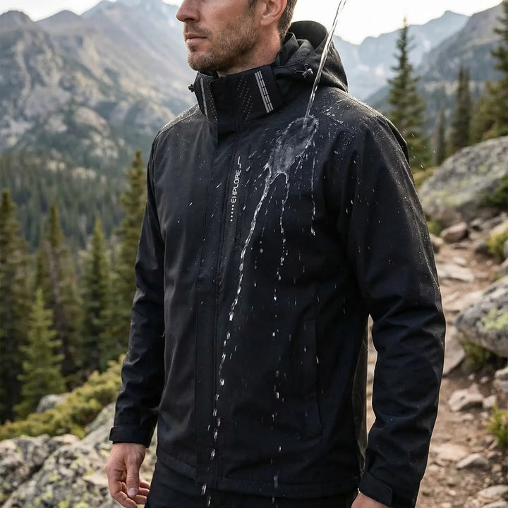 Men's lightweight hooded windbreaker jacket for outdoor activities & activewear. Water repellent.