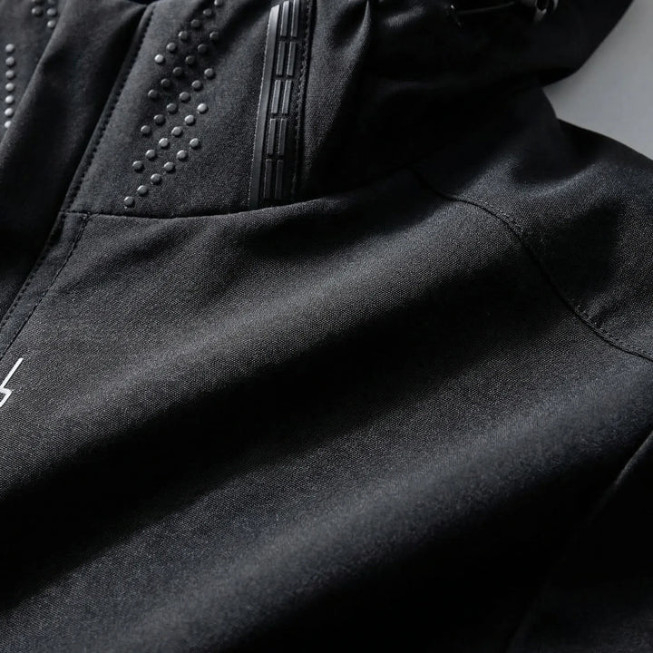Stylish men's lightweight hooded windbreaker jacket, perfect for activewear & protection from wind.