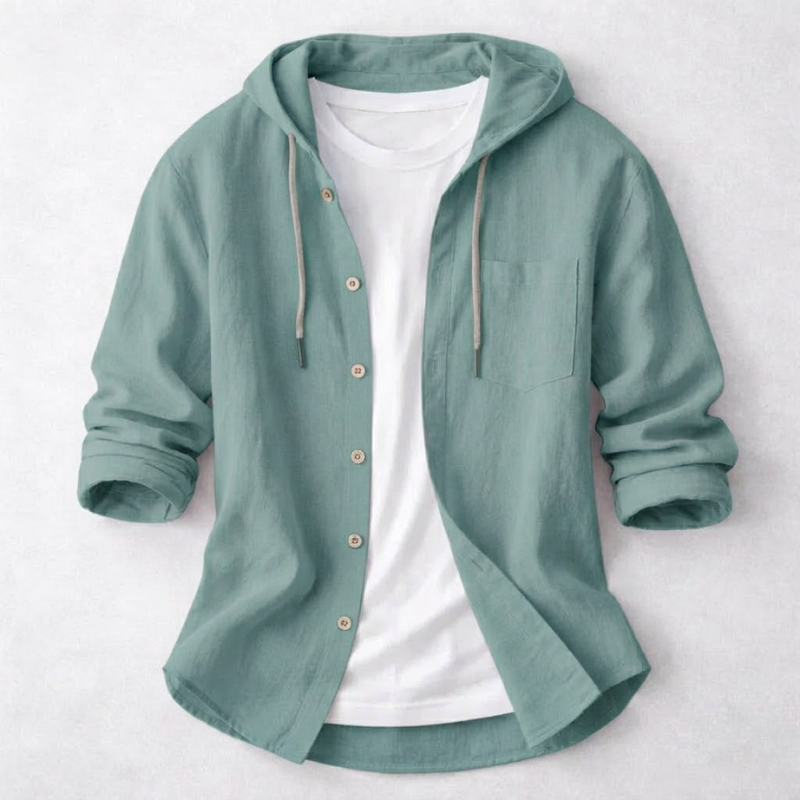 Effortlessly stylish men's lightweight hoodie shirt for ultimate comfort, great for casual wear & relaxed fit.