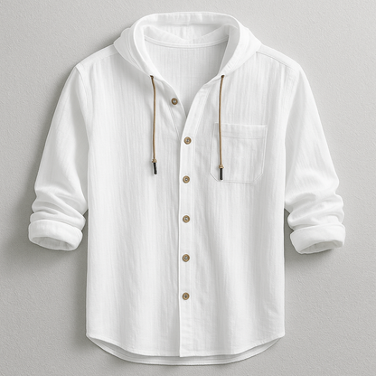 Men's summer fashion lightweight hoodie shirt, providing relaxed fit and versatile style for warm days.