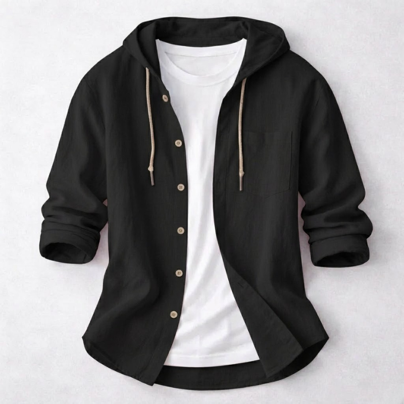 Lightweight men's hoodie shirt designed for effortless everyday style and maximum comfort, perfect for casual outings.