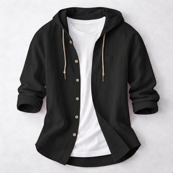 Lightweight men's hoodie shirt designed for effortless everyday style and maximum comfort, perfect for casual outings.