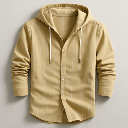 Versatile men's lightweight hoodie shirt for effortless everyday wear. Ideal for spring layering & summer.