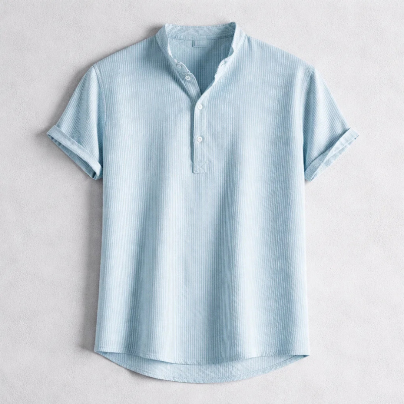 Comfortable men's long sleeve henley, light for spring fashion, a must-have casual top.