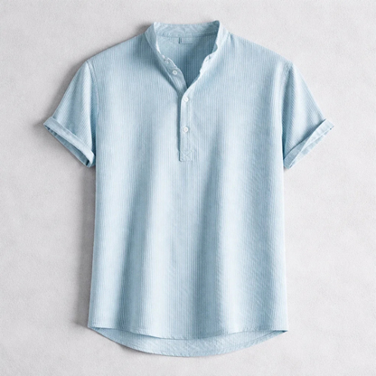 Comfortable men's long sleeve henley, light for spring fashion, a must-have casual top.