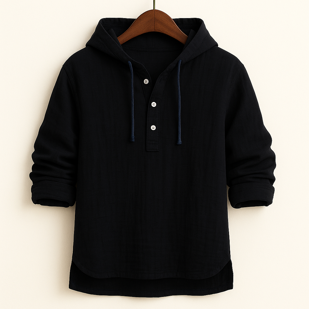 Lightweight men's Orlando hoodie shirt, a relaxed fit pullover with long sleeves, great for versatile casual wear.