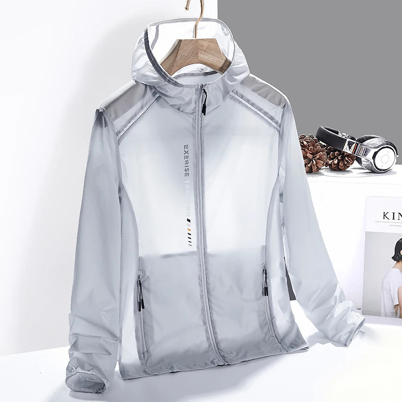 Versatile men's outdoor jacket: ideal lightweight windbreaker for hiking, camping, and fishing adventures.