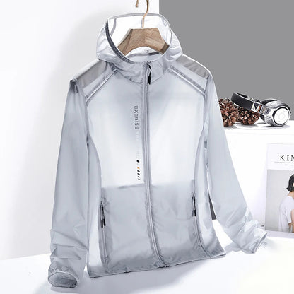 Versatile men's outdoor jacket: ideal lightweight windbreaker for hiking, camping, and fishing adventures.