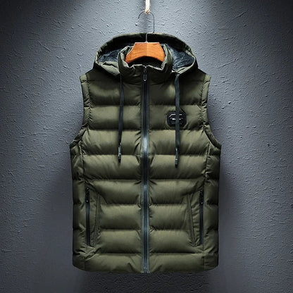 Casual men's vest, lightweight and padded for warmth, perfect everyday outerwear for stylish layering.
