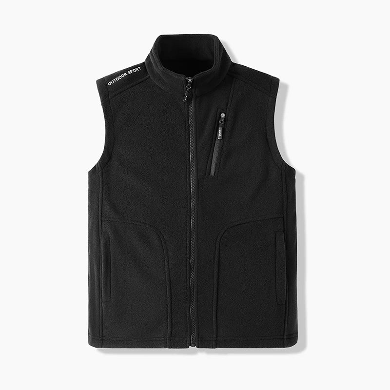 Lightweight men's down puffer vest providing warmth. Ideal winter outerwear for layering & outdoor activities.