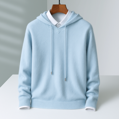 Stylish men's modern pullover hoodie, versatile for casual fashion or comfortable layering in any season.