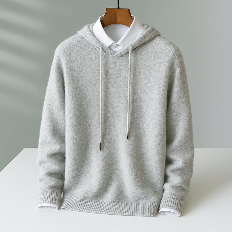 Relaxed men's lightweight pullover hoodie, perfect for cozy, soft layering or stylish casual wear everyday.