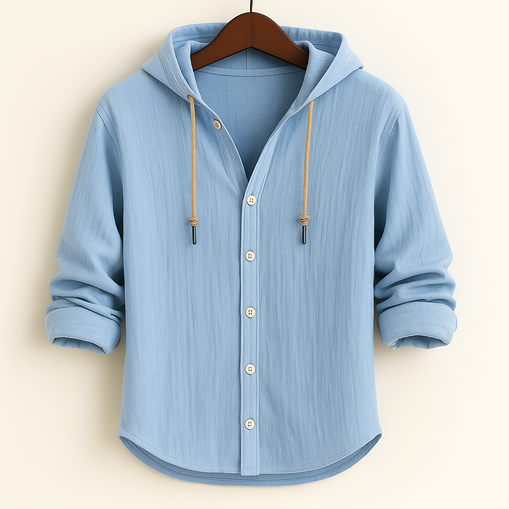 Men's lightweight pullover hoodie shirt, perfect for casual comfort & everyday wear.