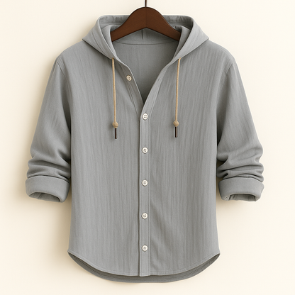 Modern men's fashion: lightweight pullover hoodie, great for spring & summer style.