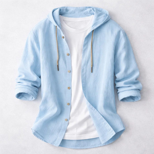 Men's lightweight relaxed fit hoodie shirt. Perfect casual long sleeve hooded top for everyday comfort.